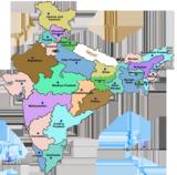 states see india