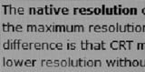 Native resolution